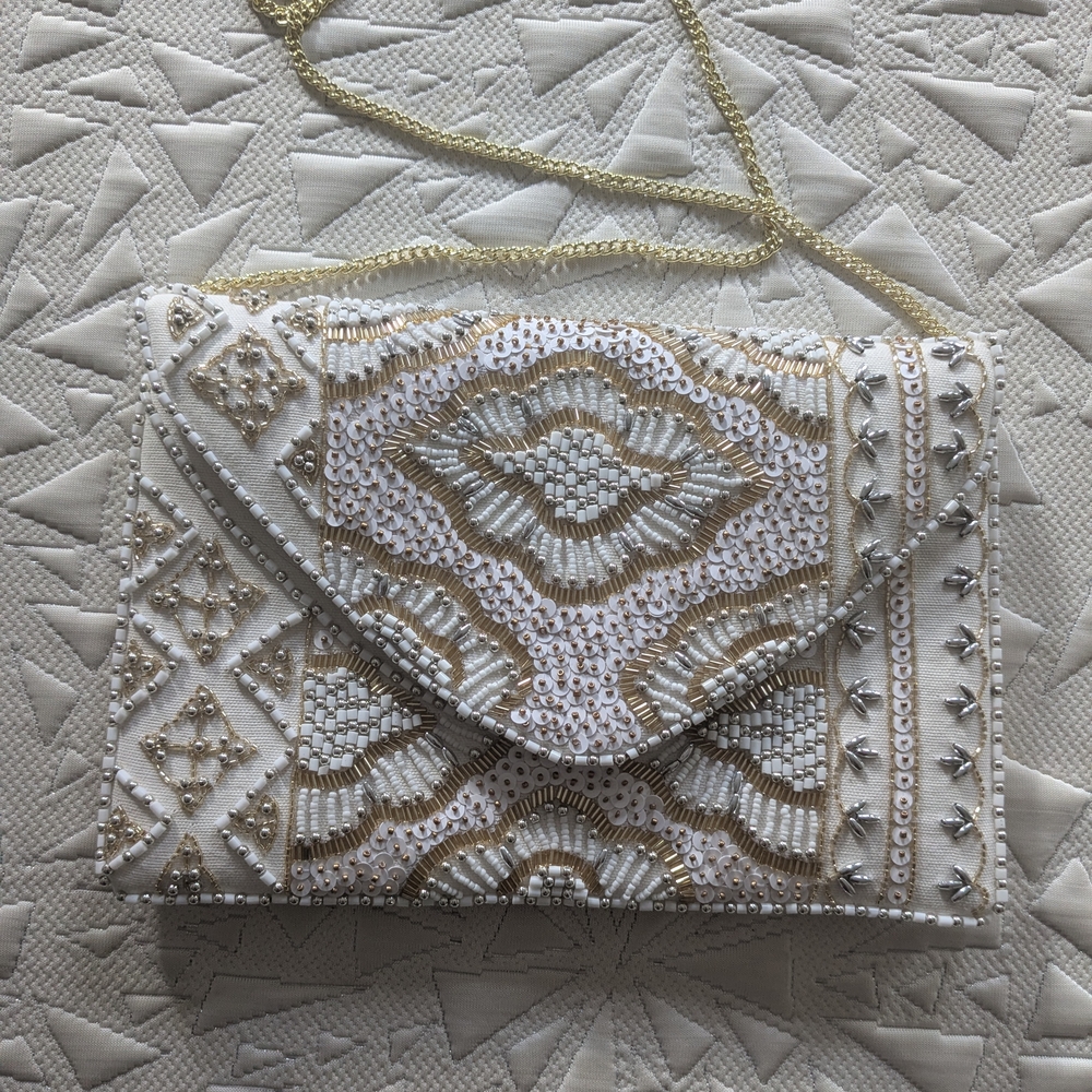 Lulus Etched In Stone Breaded Clutch (With Gold Chain Strap) - Picture 2 of 4